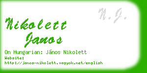 nikolett janos business card