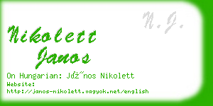 nikolett janos business card